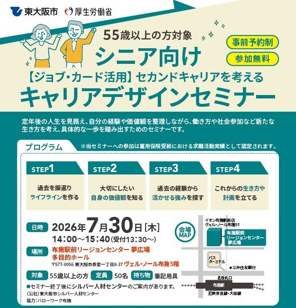 シニア向けセカンドキャリアを考えるキャリアデザインセミナー